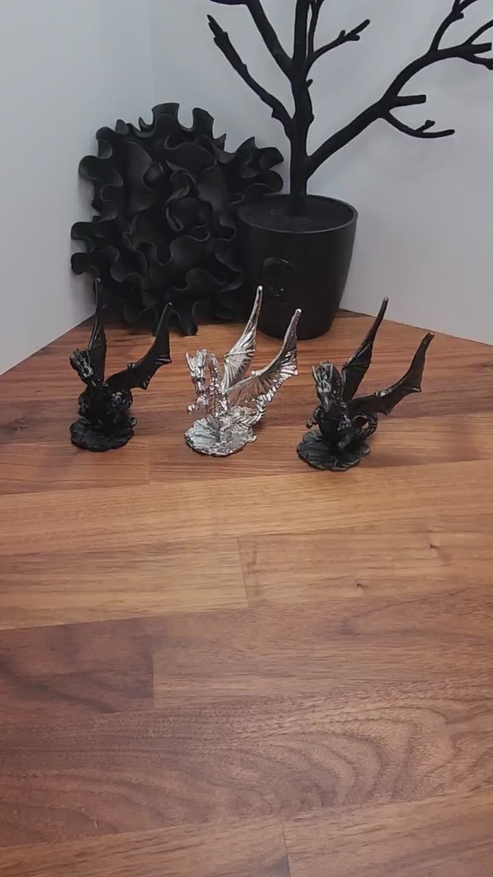 Metal Dragon Sphere Stand: Fantasy Crystal Ball Holder for Romantasy Decor | Gift for Book Lover or Crystal Display with Adjustable Wings