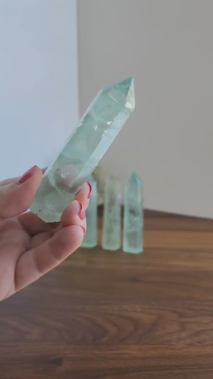 Green Fluorite Points | Green Crystal Towers | Some with Rainbow! | Intuitively Chosen