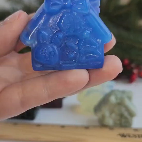 Crystal Gingerbread House: Green Jade, Opalite, Fluorite, and Quartz