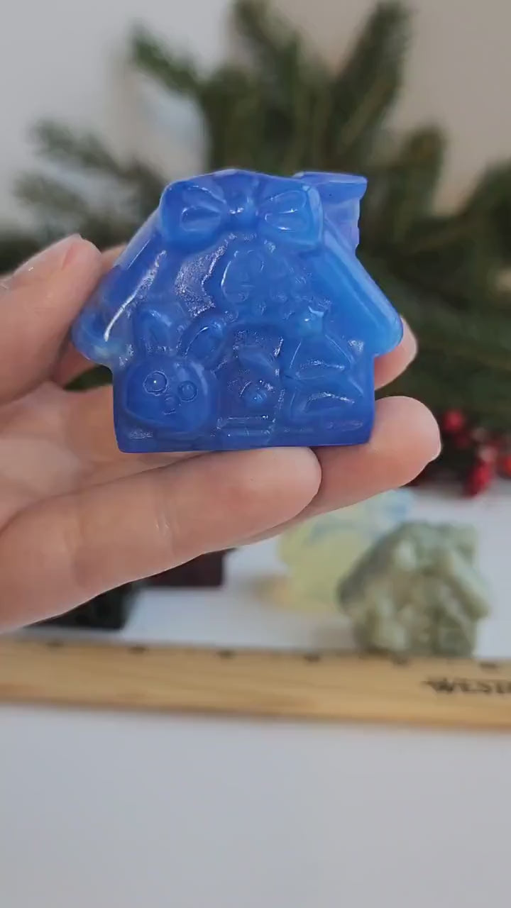 Crystal Gingerbread House: Green Jade, Opalite, Fluorite, and Quartz