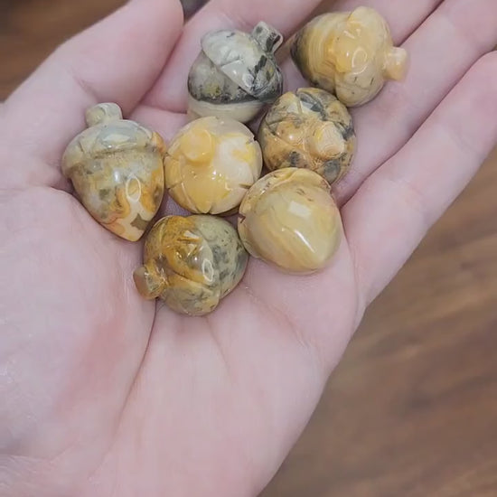Crystal Acorn: Choose Your Stone - Unakite, Jasper, Obsidian