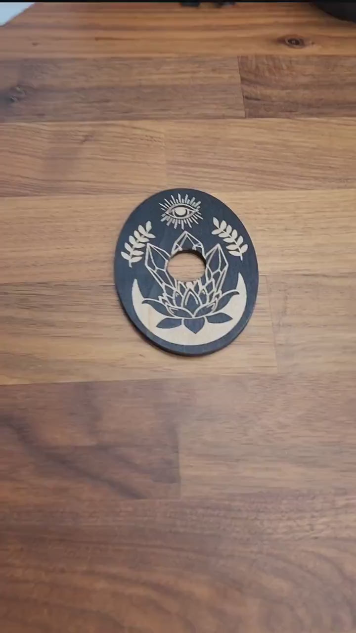 Lotus Moon Wooden Sphere Stand - Crystal Ball Holder