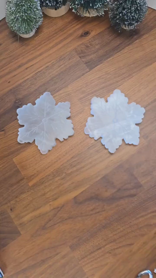 inv - Selenite Crystal Snowflake: Winter Home Decor, January Birthday Gift