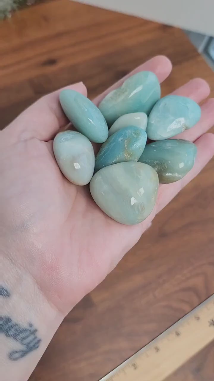 Amazonite Tumble: Medium Teal Crystal, Beachy Ocean Mix