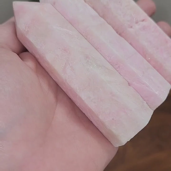 Aragonite Crystal Tower: Pink and White Stone (3.5 Inches)