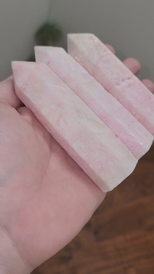 Aragonite Crystal Tower: Pink and White Stone (3.5 Inches)