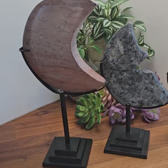 Crystal Moon Stand: Bendable Metal in Silver or Gold