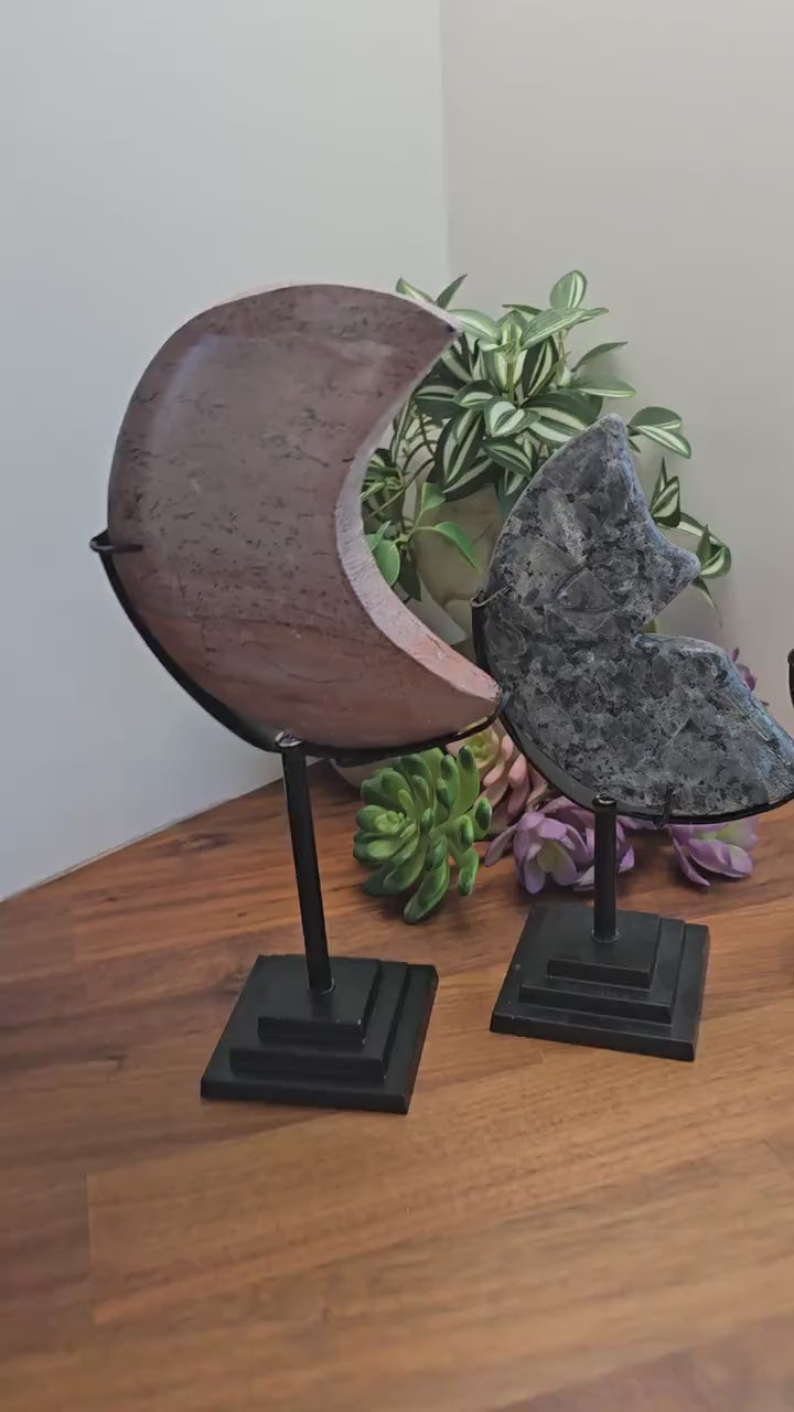 Crystal Moon Stand: Bendable Metal in Silver or Gold
