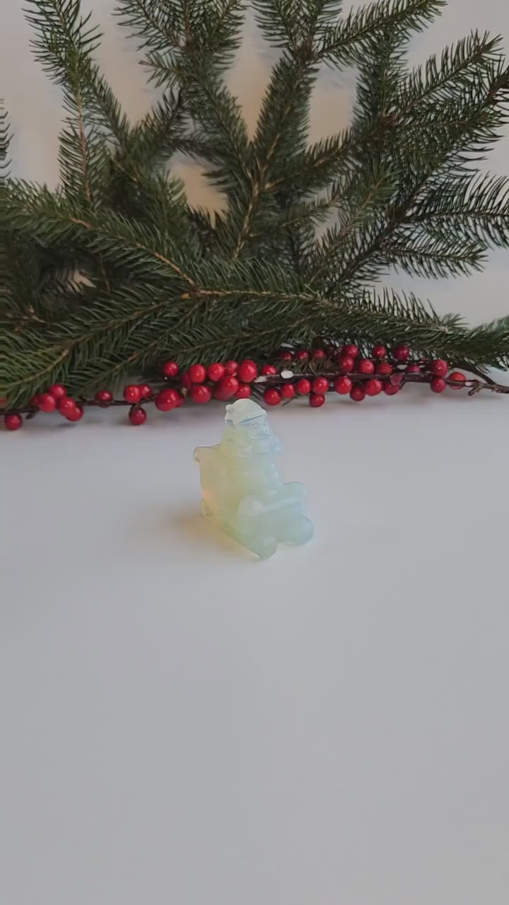 Santa Claus in his Sleigh | Opalite Crystal | One Available | Father Christmas, Kris Kringle, Papa Noel, Babbo Natale, Weihnachtsmann