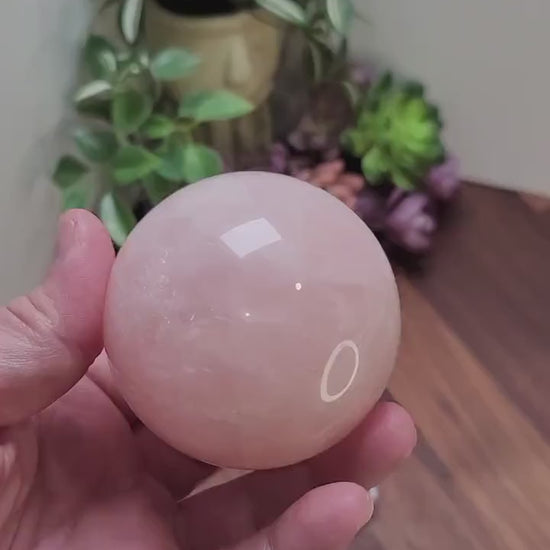 Radiant Rose Quartz Crystal Sphere | 78 MM | Alpha | Pink and White | Only 1 Available
