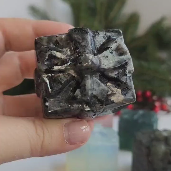 Crystal Gift Carvings: Larvakite, Fluorite, Rose Quartz, Labradorite