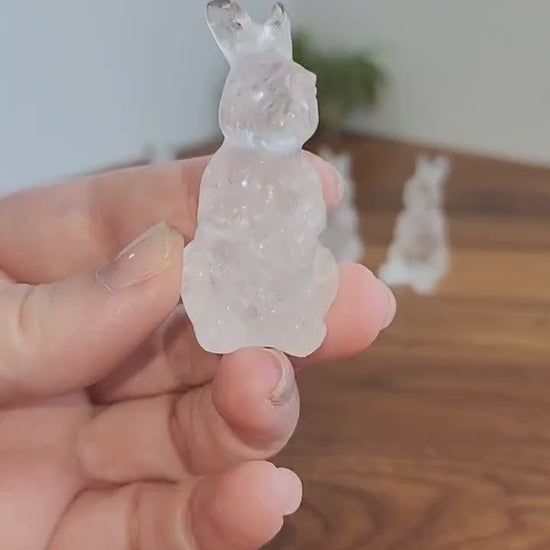 Standing Bunny Carvings |  Taller Crystal Rabbits | Clear Quartz | Lucky Rabbits | Intuitively Chosen