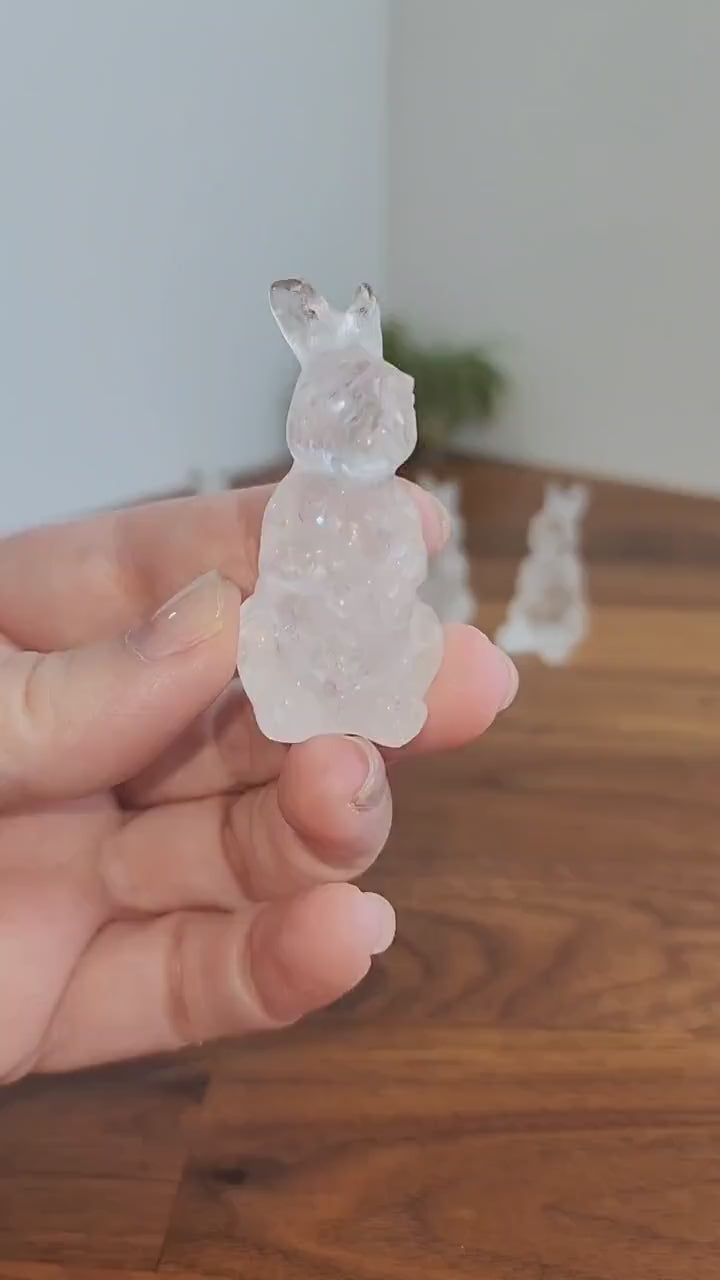 Standing Bunny Carvings |  Taller Crystal Rabbits | Clear Quartz | Lucky Rabbits | Intuitively Chosen