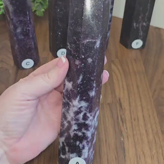 Statement Unicorn Stone Tower | Galaxy Crystal Lepidolite, Pink Tourmaline, Smokey Quartz Point | Soft Calming Energy for Stillness & Peace