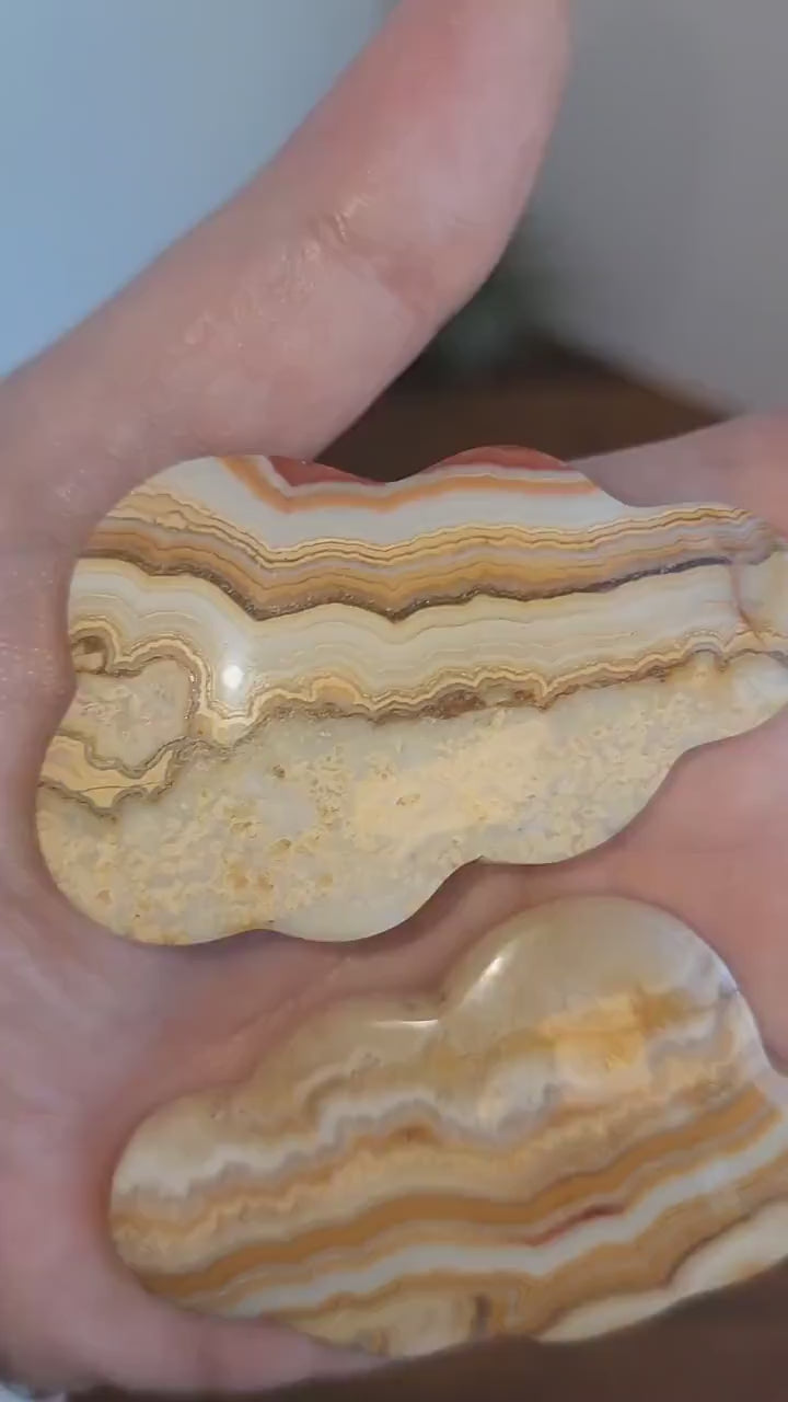 Crazy Lace Agate Cloud: Banded Mexican Crystal Carving