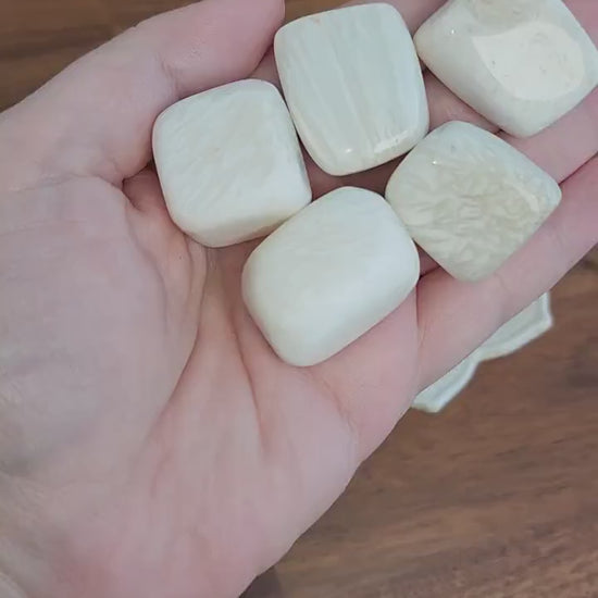 Medium Scolecite Tumble: White Zeolite Crystal, Mermaid Decor Add On