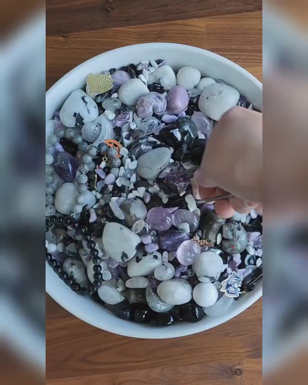 Spooky Crystal Confetti Scoop: Witchy Mystery Mix with Skulls & Bracelets