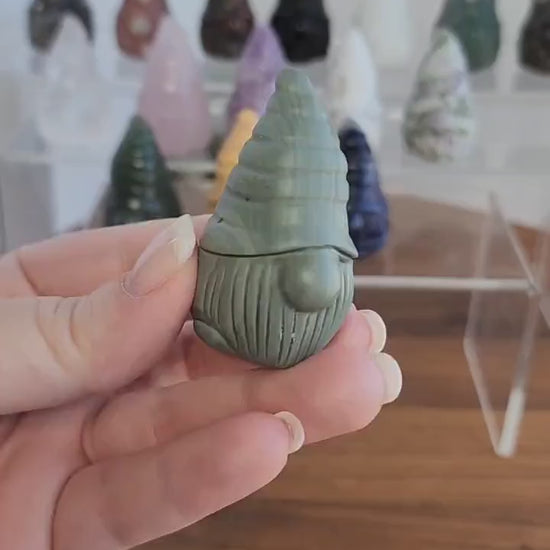 Adorable Crystal Gnomes! | 1.9" | Gnome Collector Dream | Wizard Crystals | Cottagecore Vibes | Choose Your Material Rock Figurine Gift