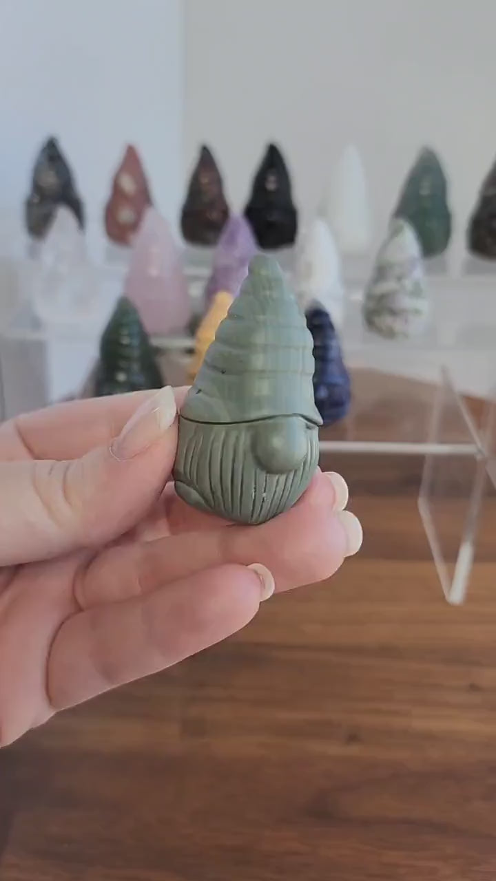 Adorable Crystal Gnomes! | 1.9" | Gnome Collector Dream | Wizard Crystals | Cottagecore Vibes | Choose Your Material Rock Figurine Gift