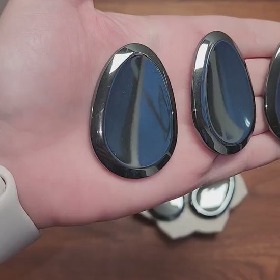 Hematite Worry Stones | 1.7" | Shiny Silver | Intuitively Chosen