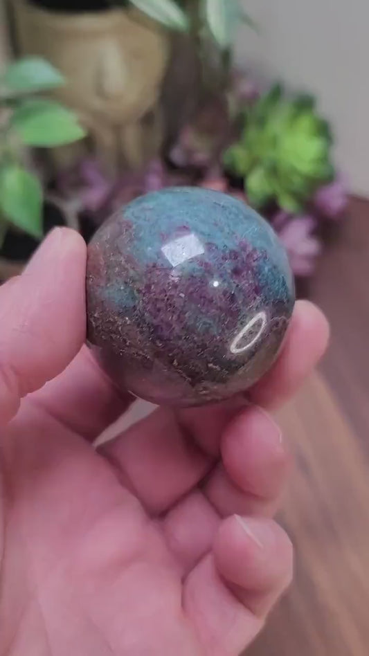 Radiant Ruby Kyanite Crystal Sphere | 53 MM | PC | Green and Pink | Only 1 Available