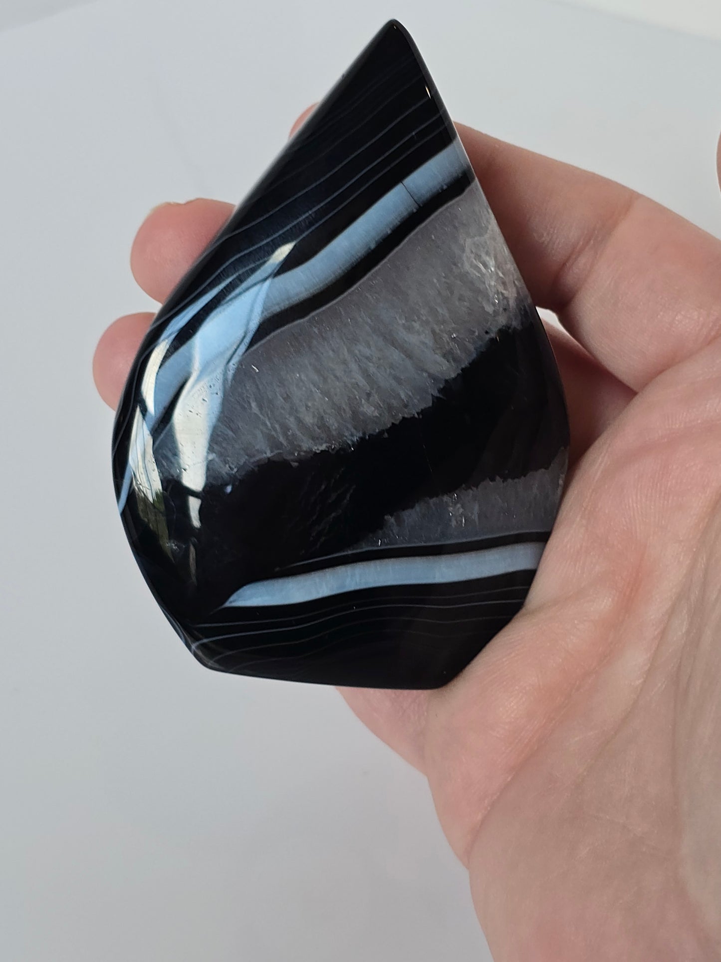 Black Banded Agate Teardrop - F (wobble)