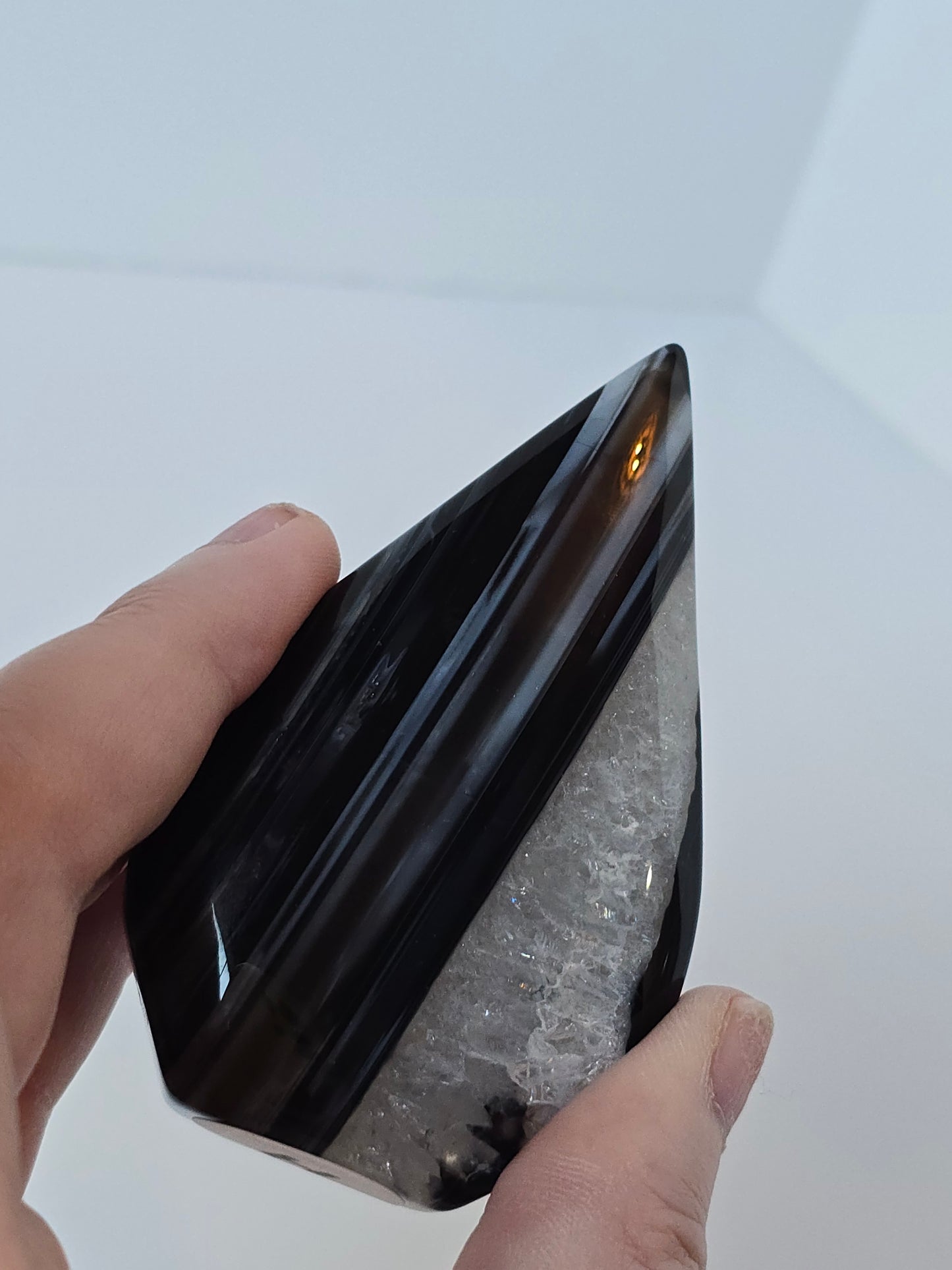 Black Banded Agate Teardrop - H