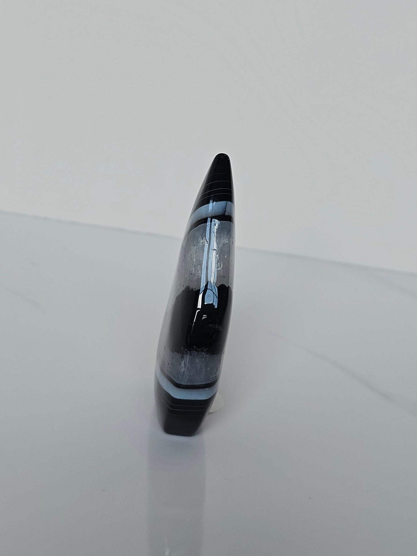 Black Banded Agate Teardrop - F (wobble)