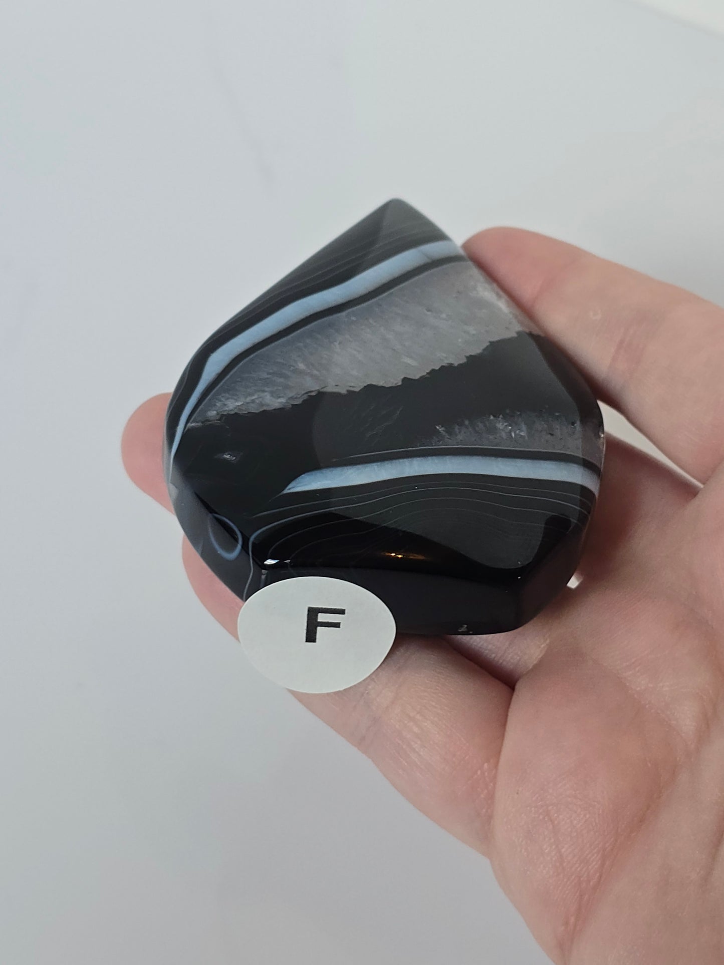 Black Banded Agate Teardrop - F (wobble)