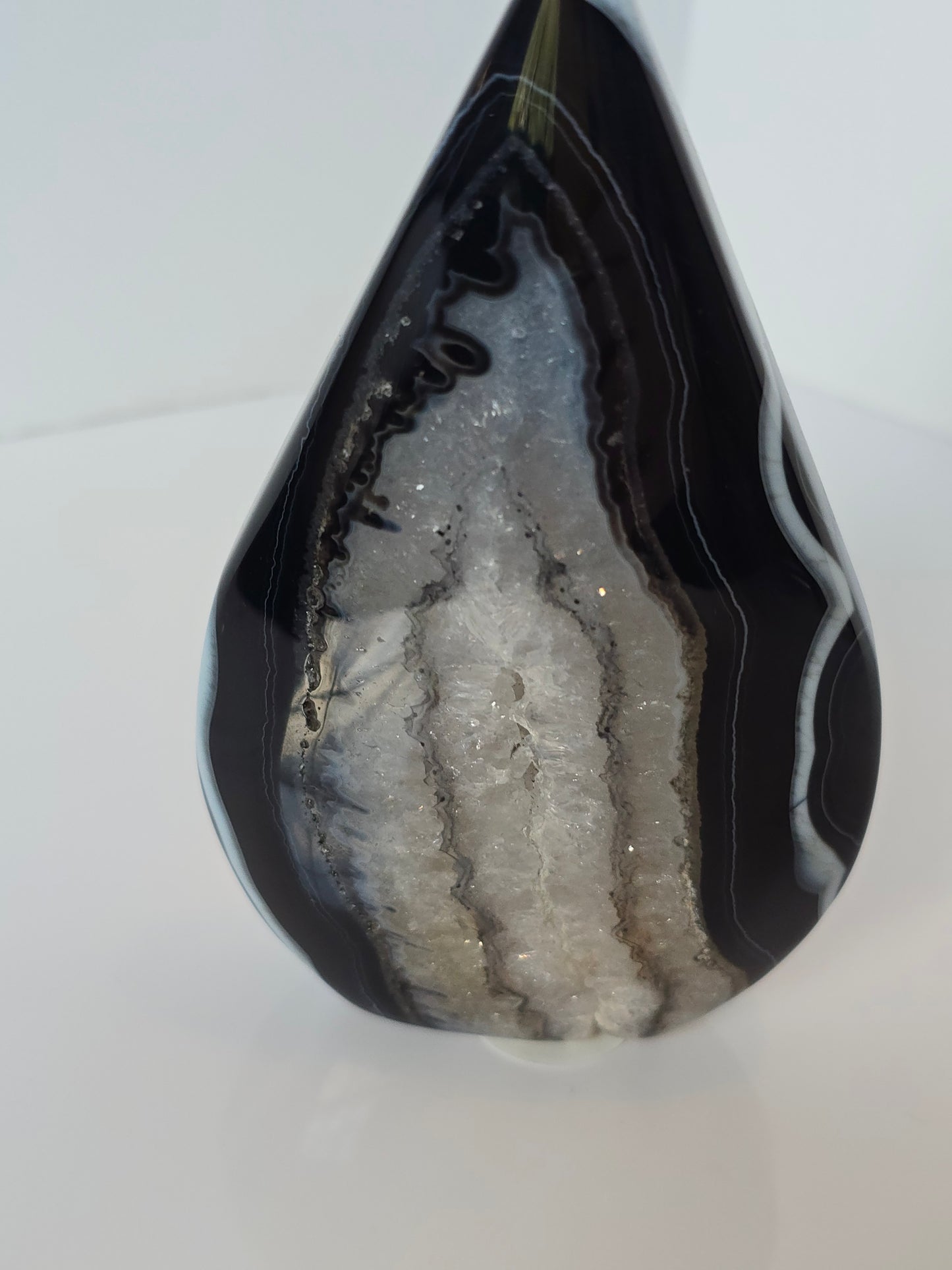 Black Banded Agate Teardrop - B