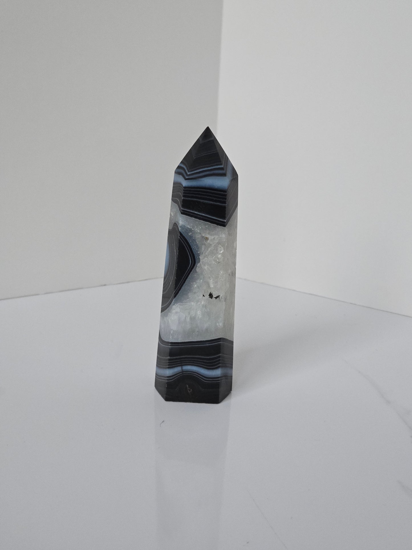 Black Banded Agate Tower - B