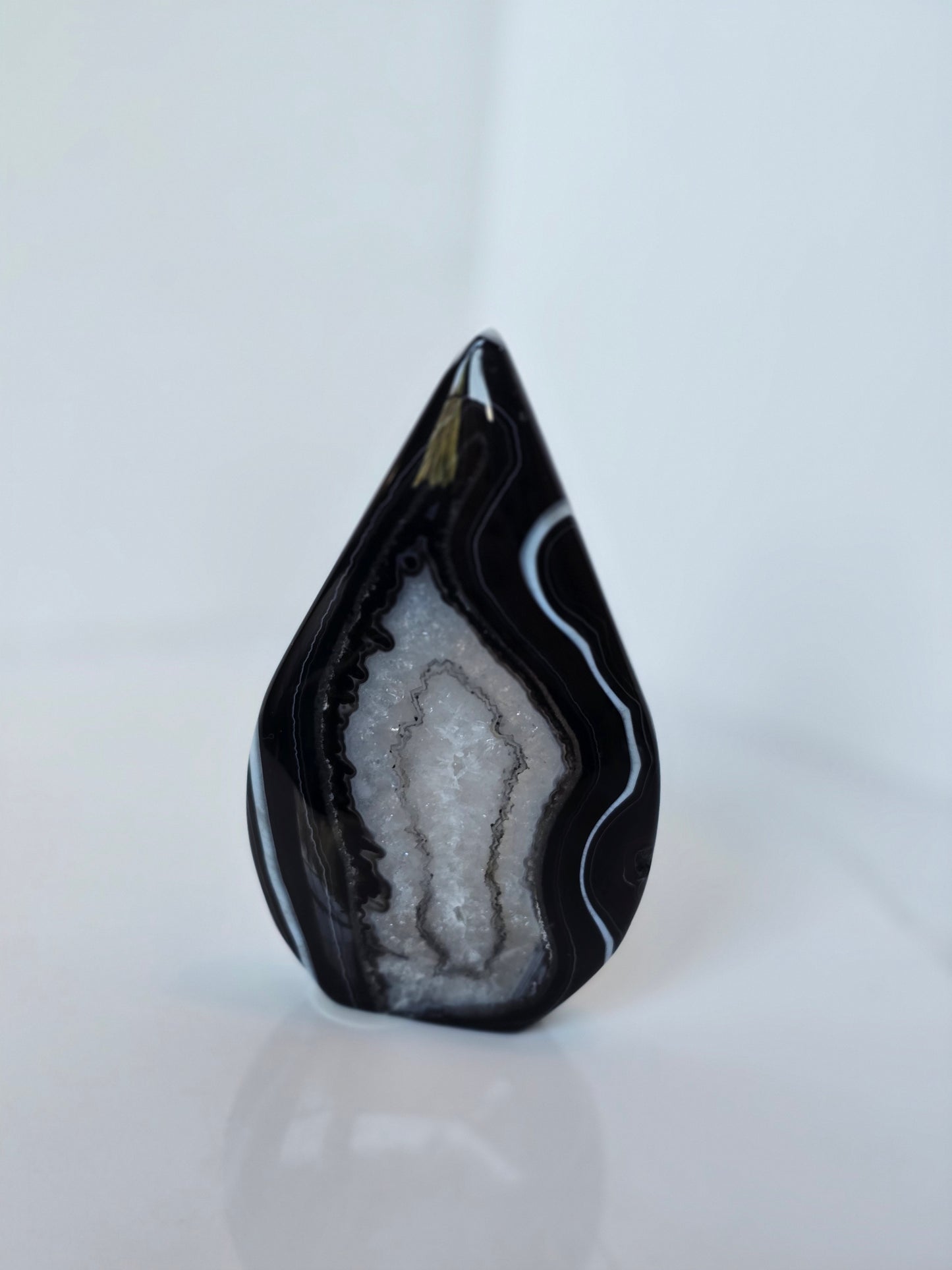 Black Banded Agate Teardrop - D
