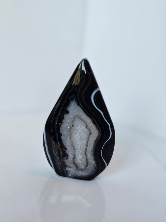 Black Banded Agate Teardrop - D