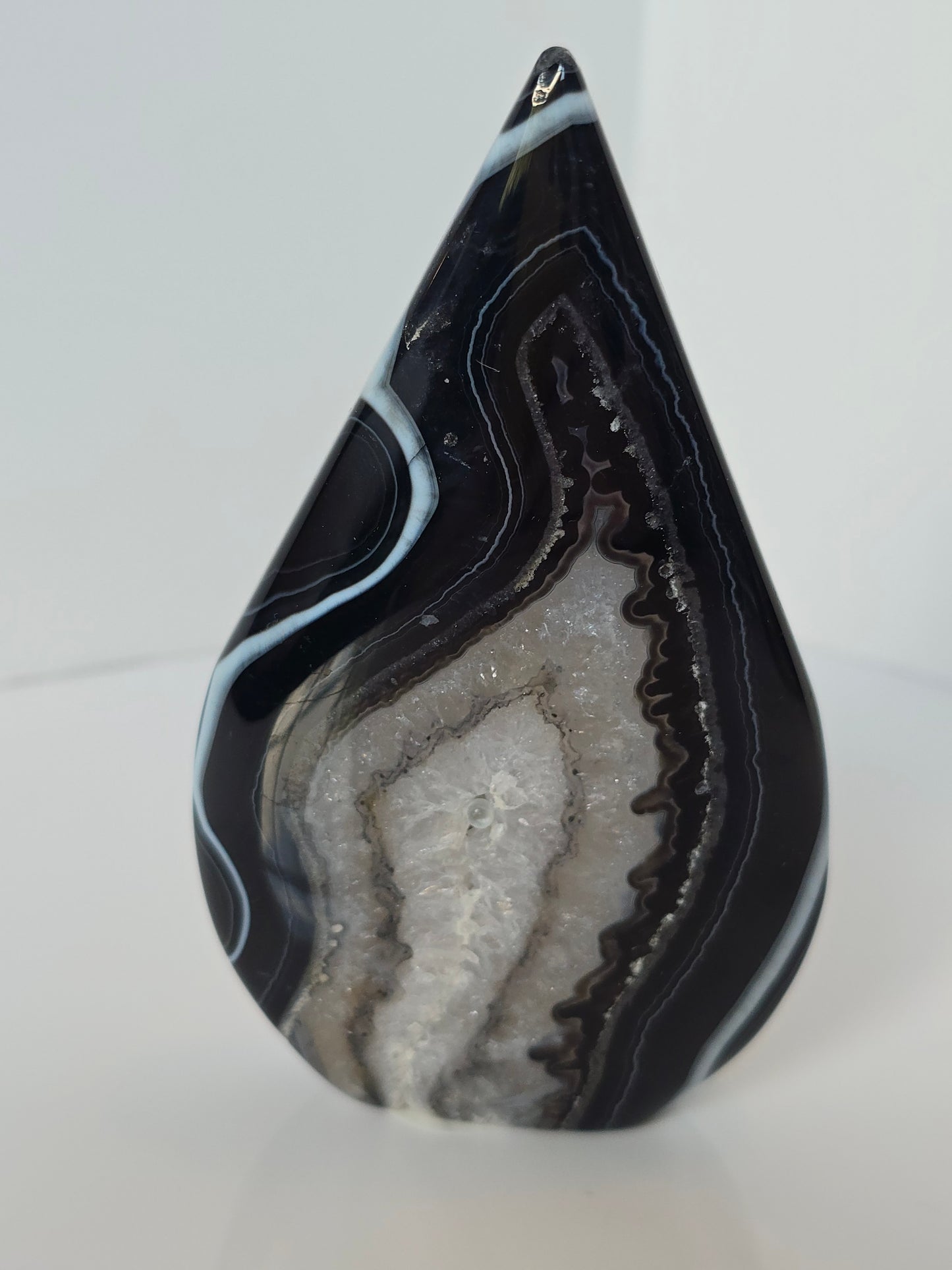 Black Banded Agate Teardrop - B