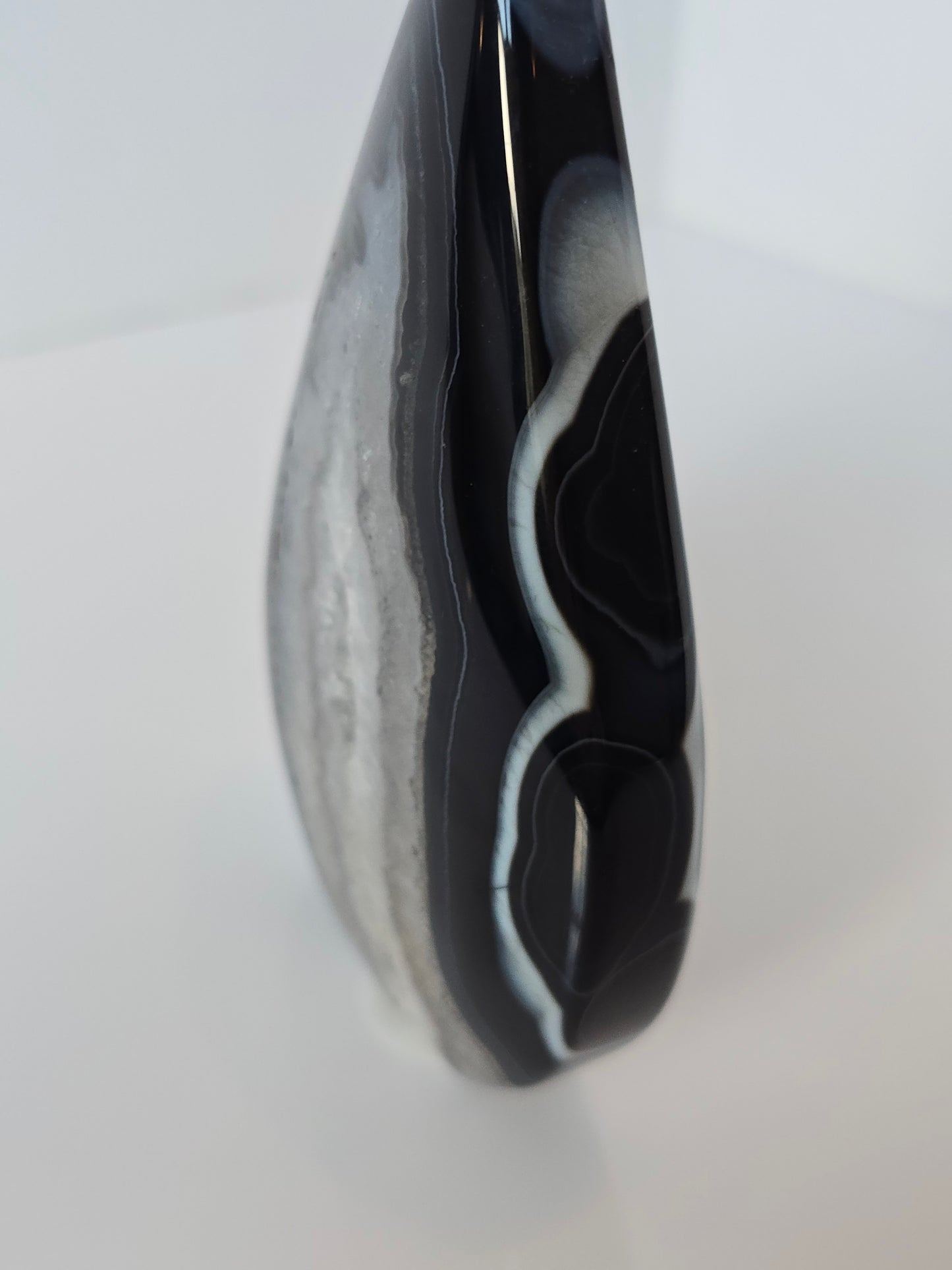Black Banded Agate Teardrop - B