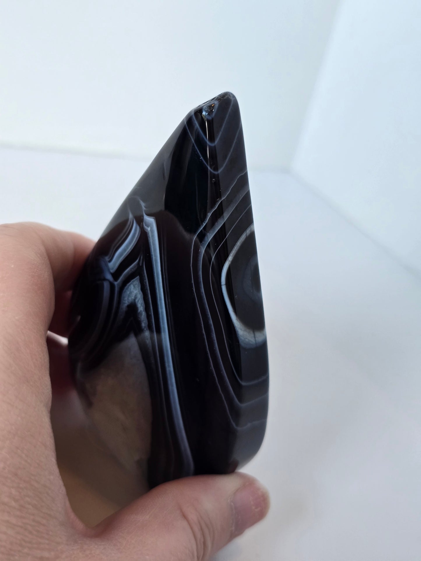 Black Banded Agate Teardrop - C