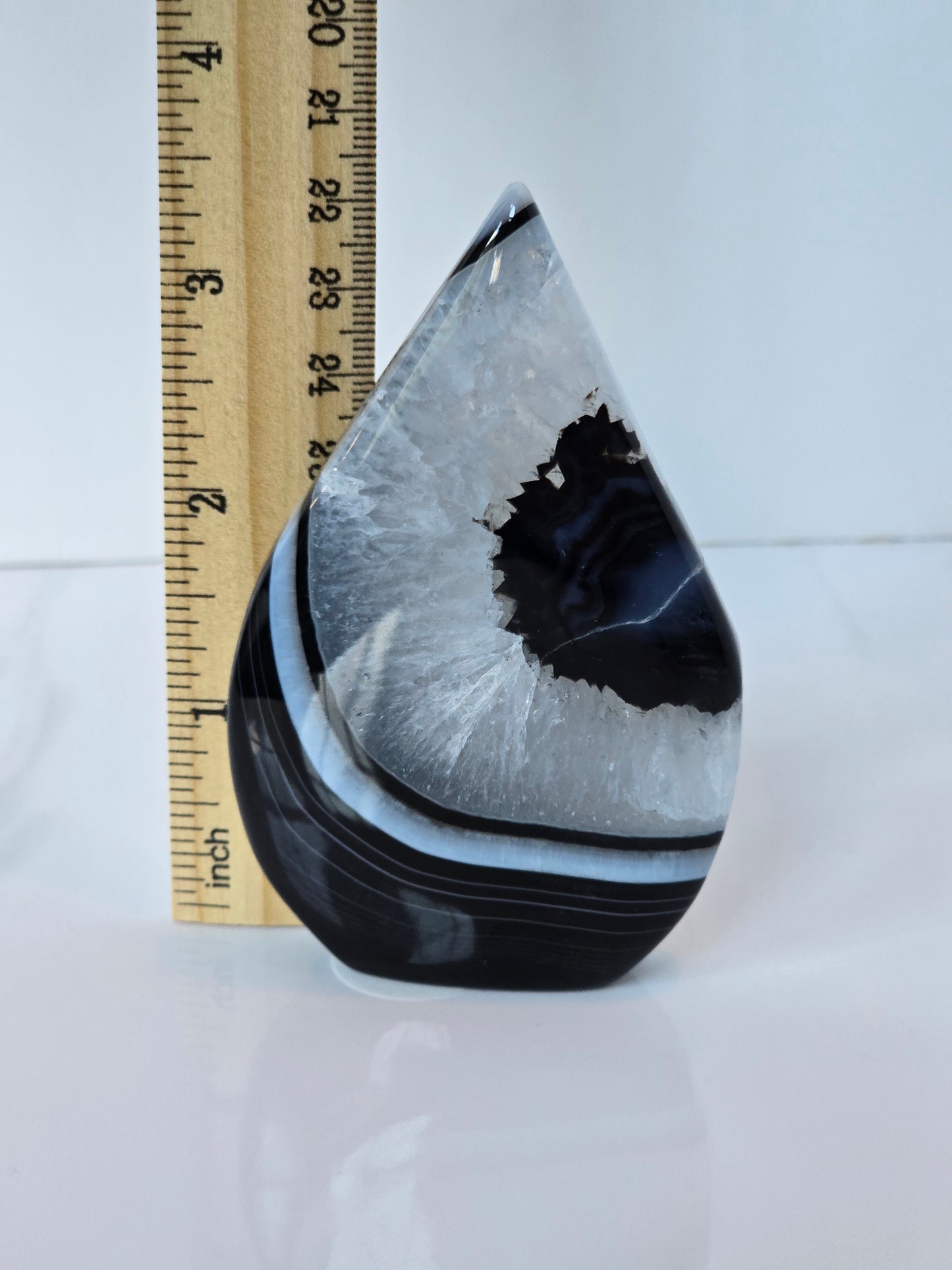 Black Banded Agate Teardrop - E
