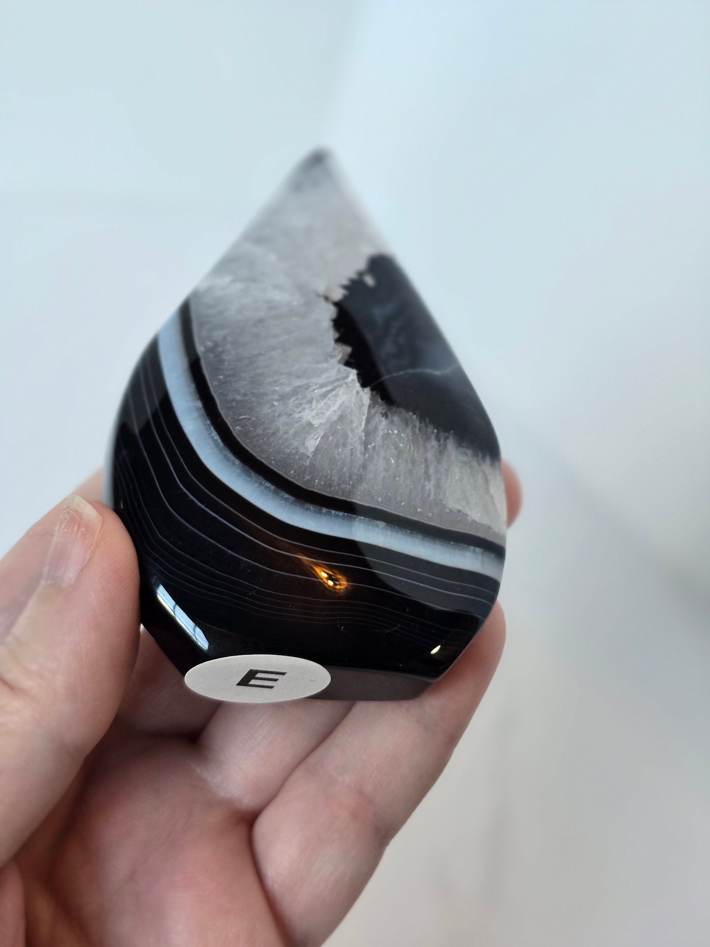 Black Banded Agate Teardrop - E