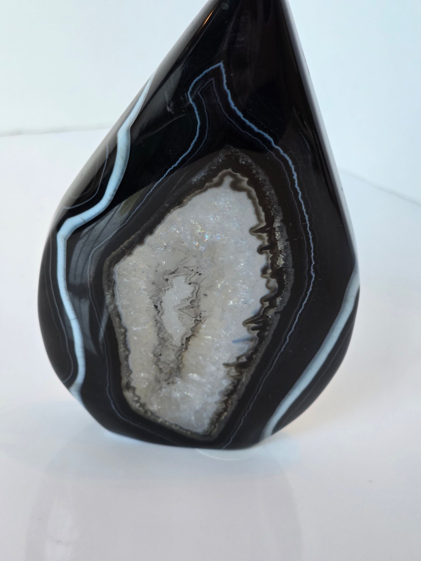 Black Banded Agate Teardrop - D