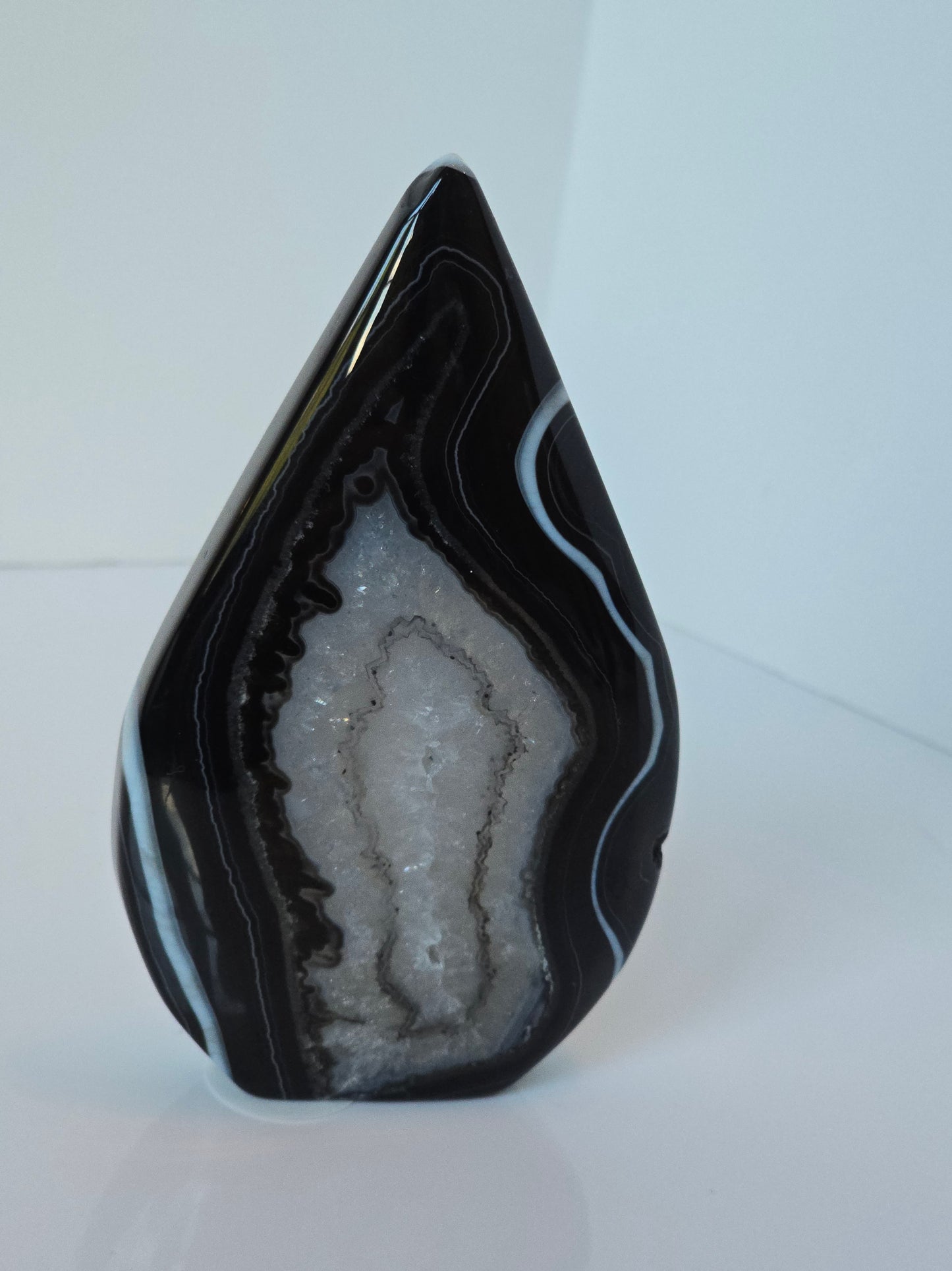 Black Banded Agate Teardrop - D
