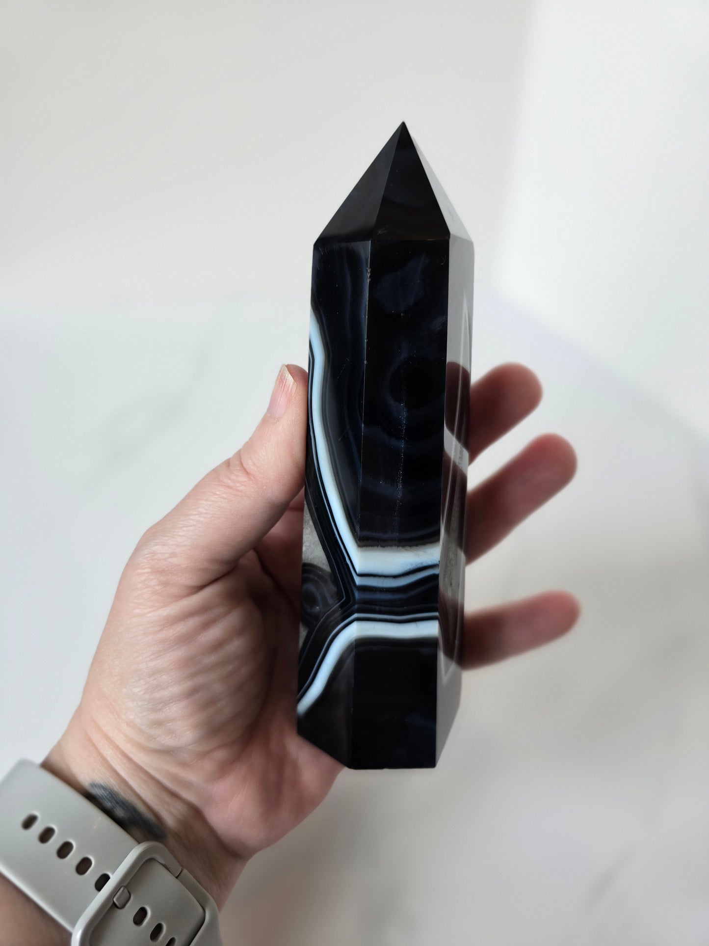 Black Banded Agate Tower - C