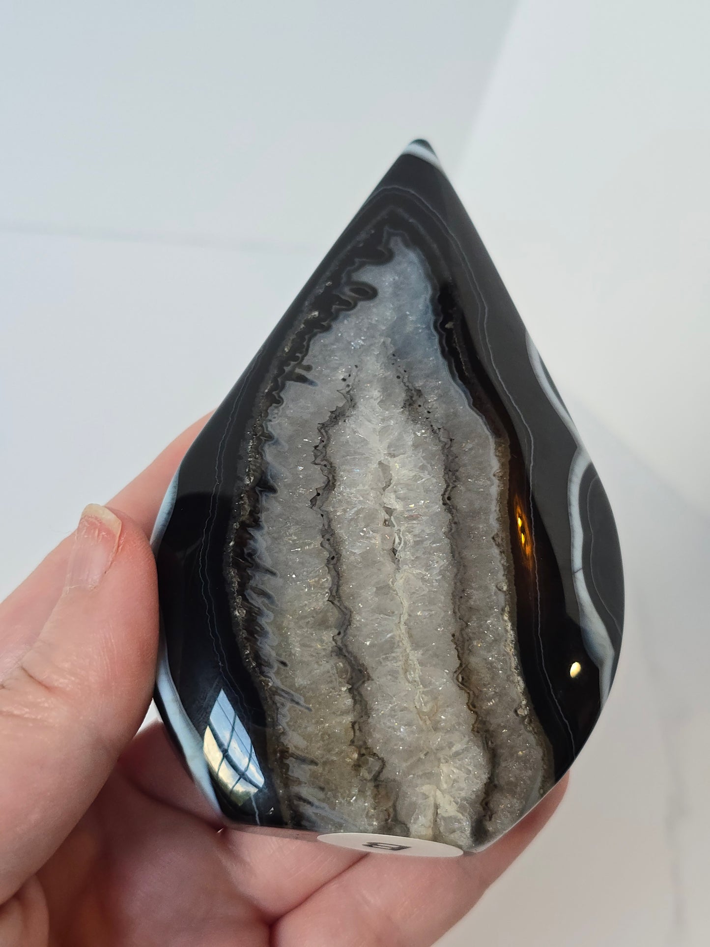 Black Banded Agate Teardrop - B