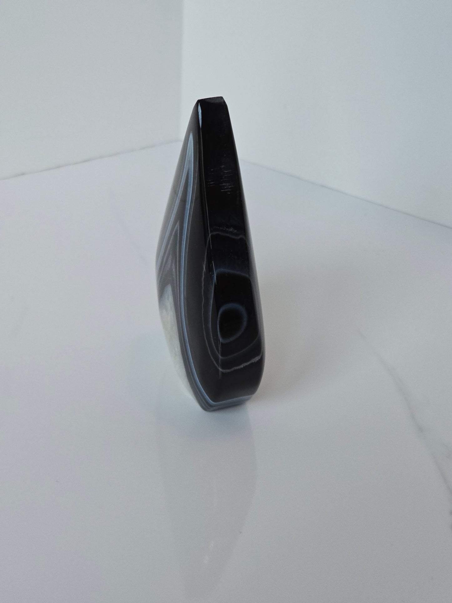 Black Banded Agate Teardrop - A