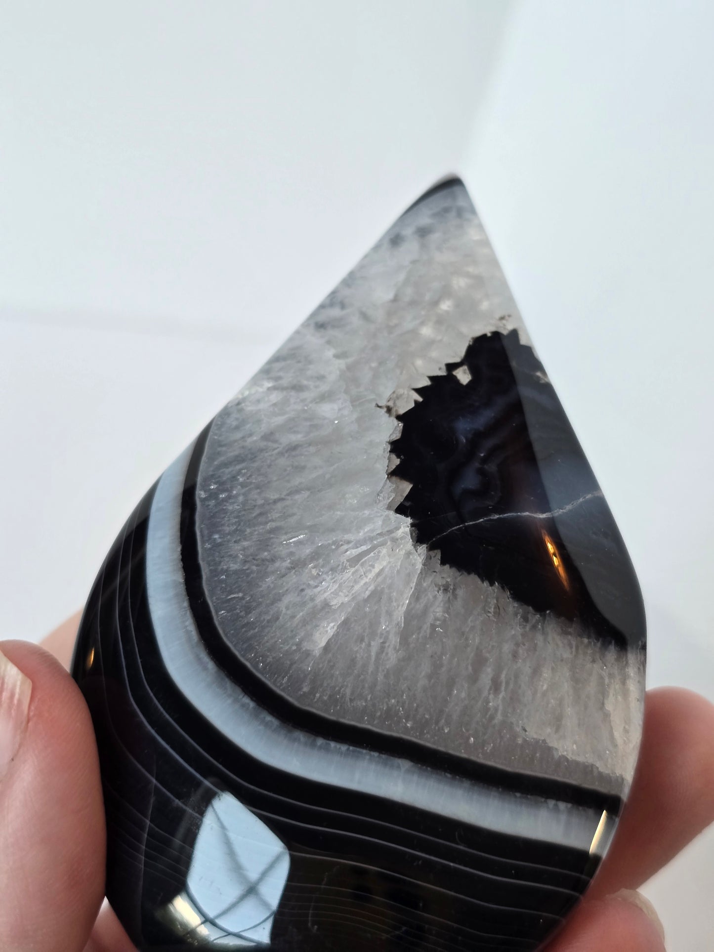 Black Banded Agate Teardrop - E