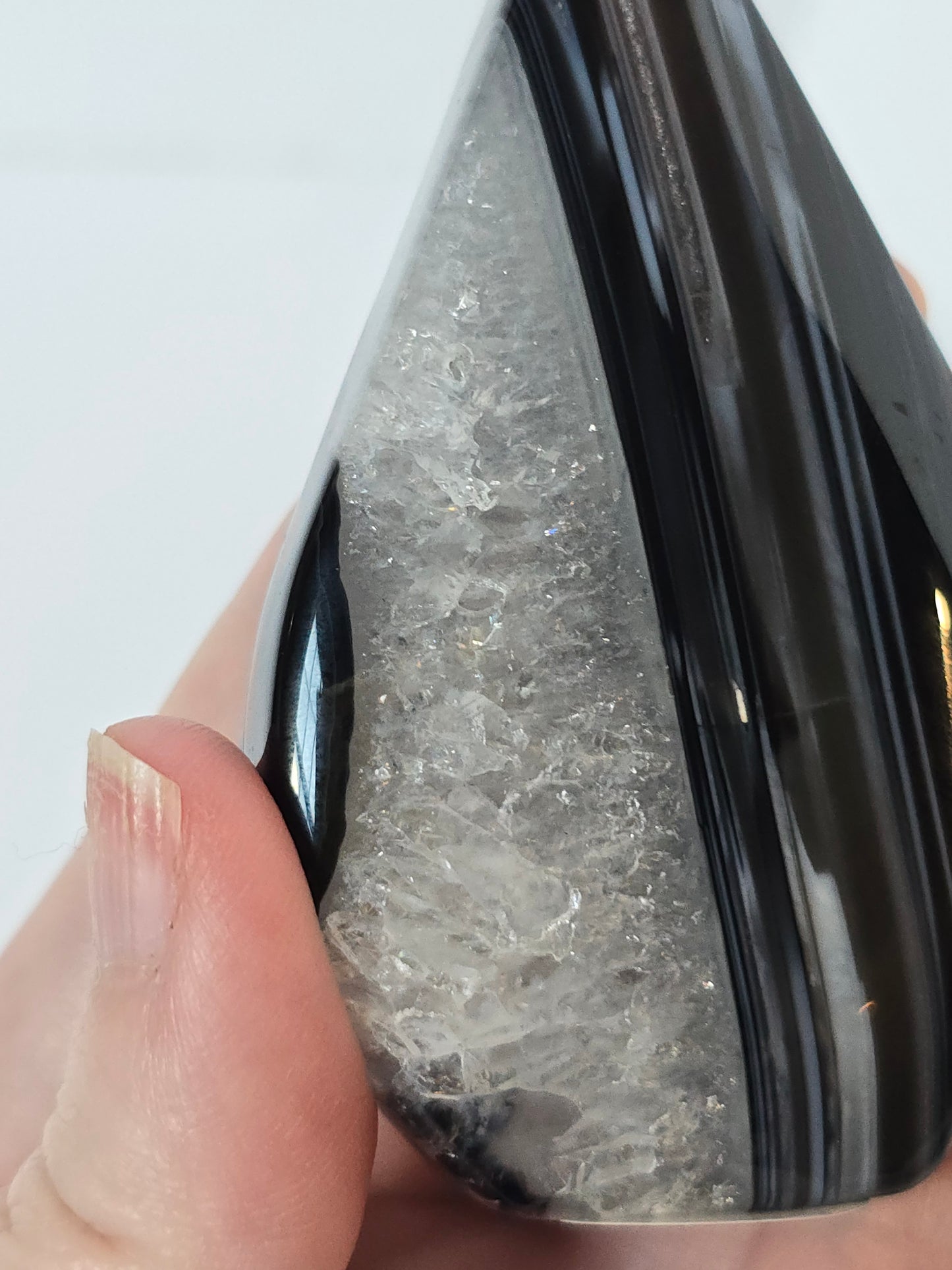 Black Banded Agate Teardrop - H