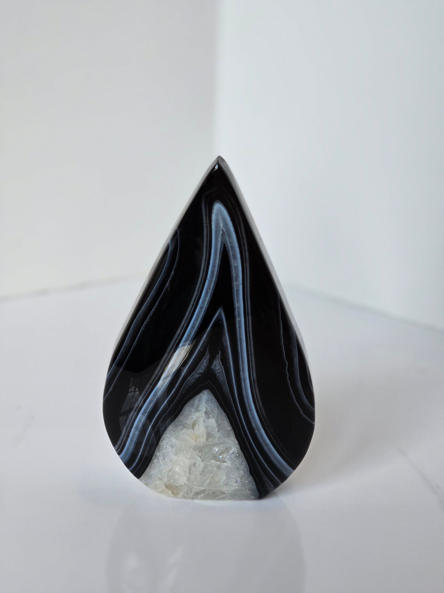 Black Banded Agate Teardrop - A