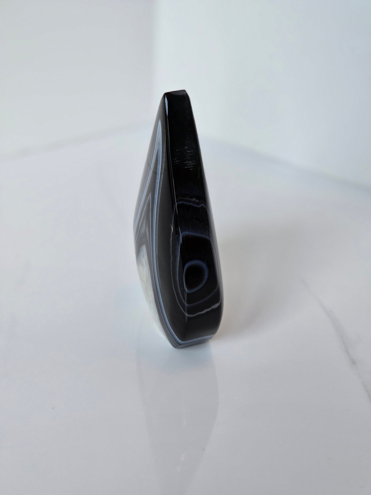 Black Banded Agate Teardrop - A