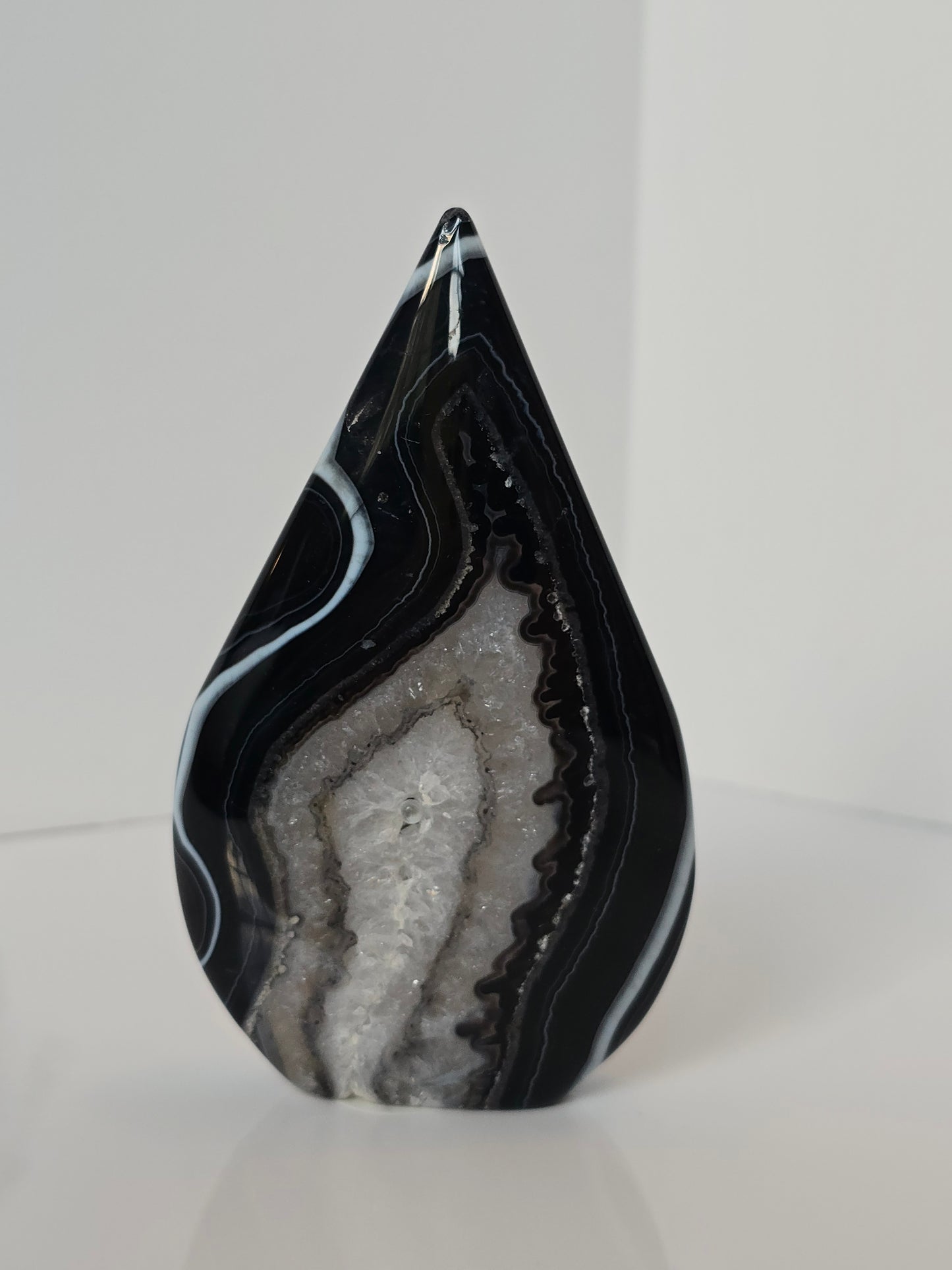 Black Banded Agate Teardrop - B