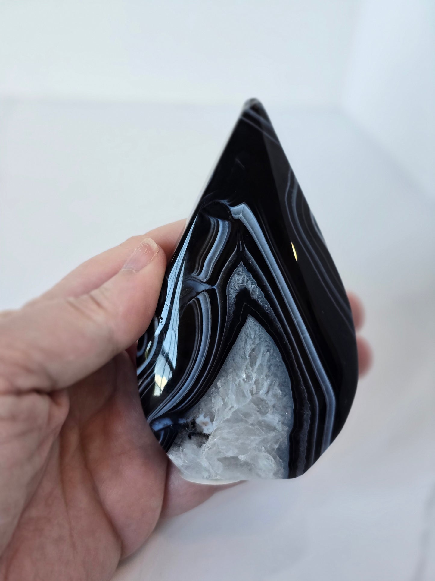 Black Banded Agate Teardrop - C