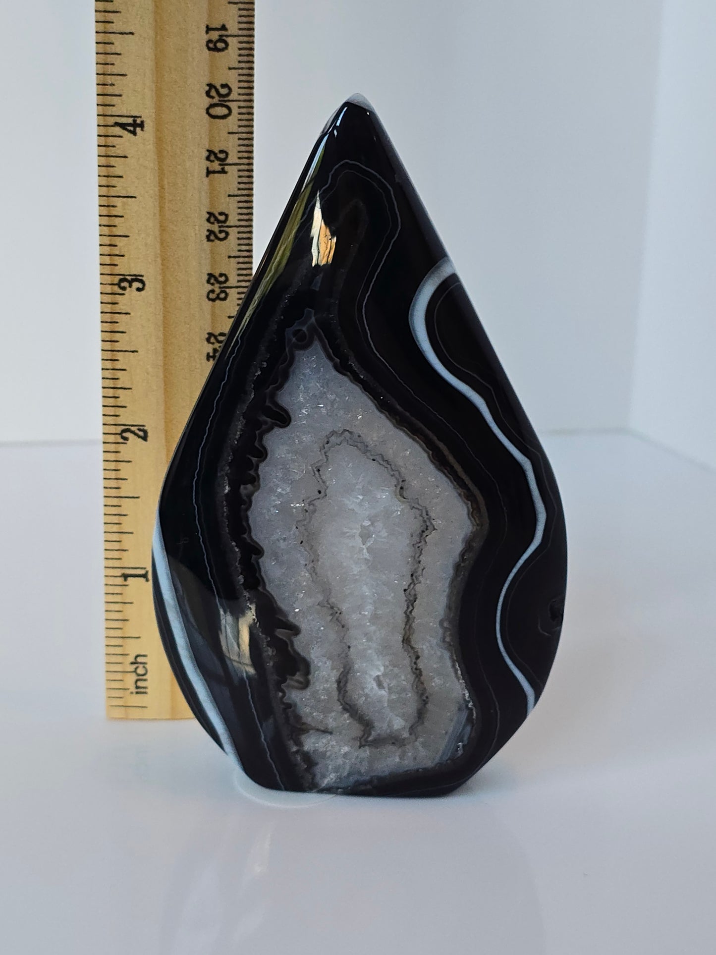 Black Banded Agate Teardrop - D
